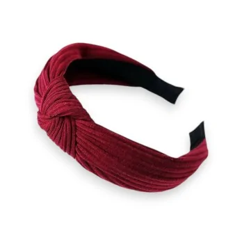 Serre-tête en tricot bordeaux