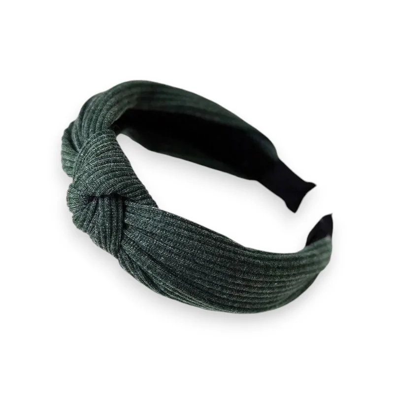 Bottle green knit headband