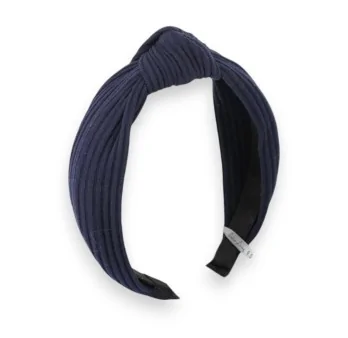 Cerchietto in maglia blu navy