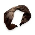 Twisted bow headband in brown