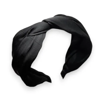 Fancy black twisted bow headband