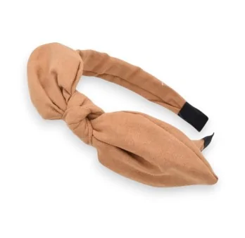 Camel faux suede fancy knot headband