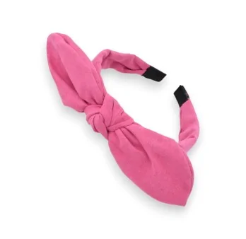 Stirnband aus Wildlederimitat mit Schleife in Fuchsia