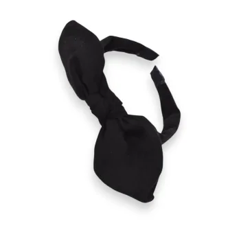 Faux suede black headband with knot