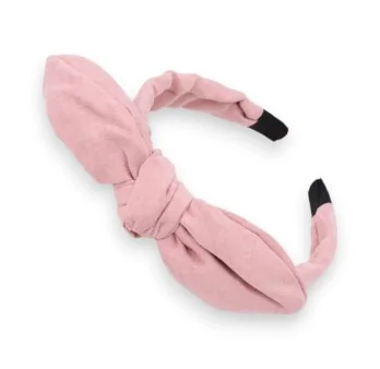 Faux Suede Headband with Knot in Pink