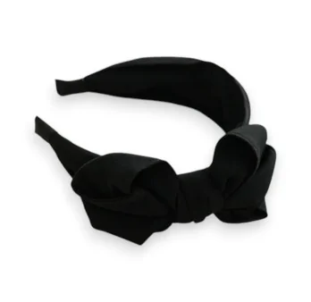 Fancy black headband with embossed bow