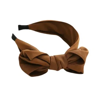 Fancy Bow Headband in Camel