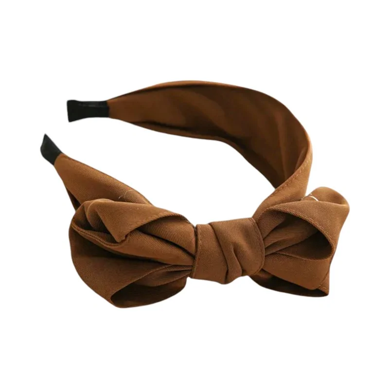 Fancy Bow Headband Camel