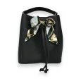 Rigid black bucket bag from Gallantry with scarf bow