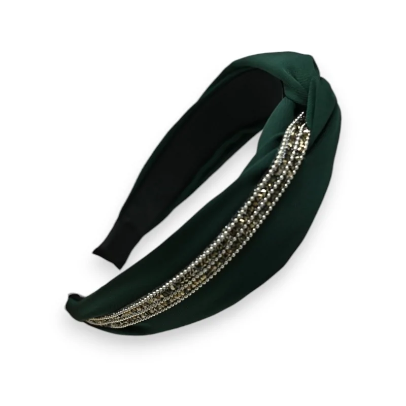 Fancy bottle green headband with rhinestones