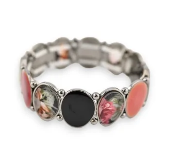 Vintage-Blumen-Modeschmuck-Armband Ikita, elastisch