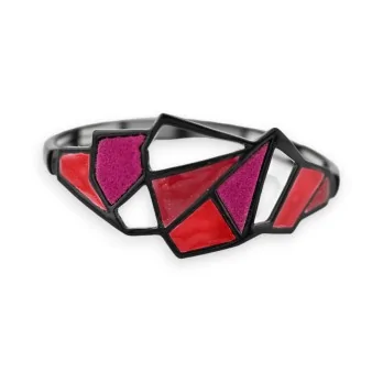 Fuchsia Red geometric elastic bracelet by Ikita