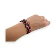 Ikita pink and red elastic honeycomb bracelet