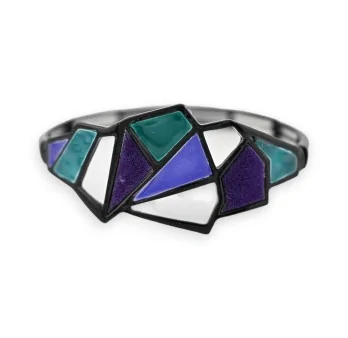 Bracciale fantasia elastico verde viola di Ikita