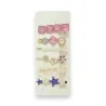 Set of 6 fancy hair clips in pink and lavender