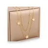 Double row necklace with golden stars