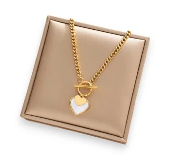 Golden Pearlescent Heart Necklace