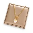 Golden Pearlescent Heart Necklace