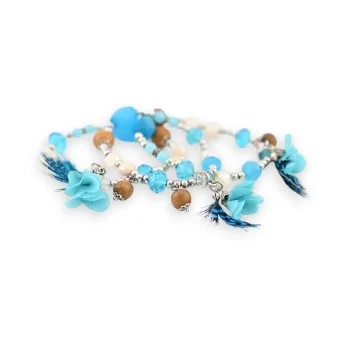 Lot de 3 bracelets fantaisie élastiques turquoise