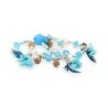 Lot de 3 bracelets fantaisie élastiques turquoise