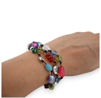 Pulsera de fantasía Ikita con cuentas multicolores