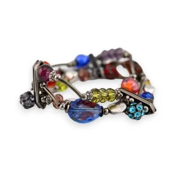 Elastic fancy bracelet with multicolored beads