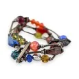 Elastic fancy bracelet with multicolored beads