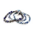 Set di 3 bracciali fantasia Ikita con perle blu