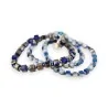 Lot de 3 bracelets fantaisie Ikita perles bleues