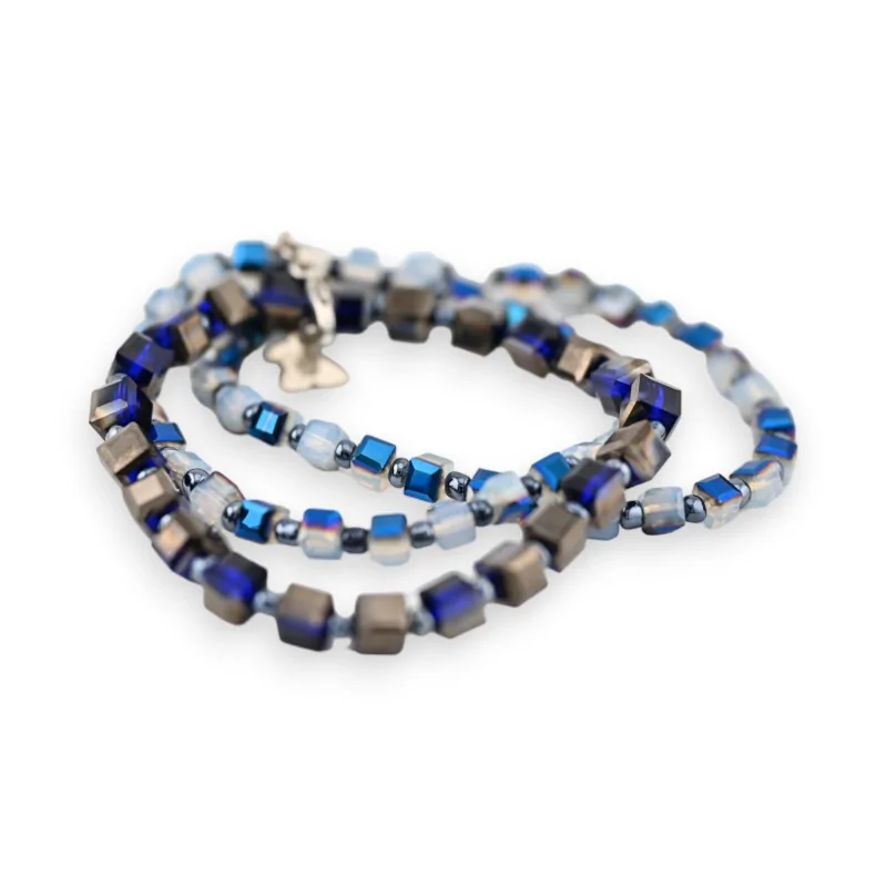 Set of 3 Ikita costume bracelets with blue beads