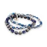 Set di 3 bracciali fantasia Ikita con perle blu