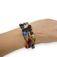 Elastic fancy bracelet with multicolored beads