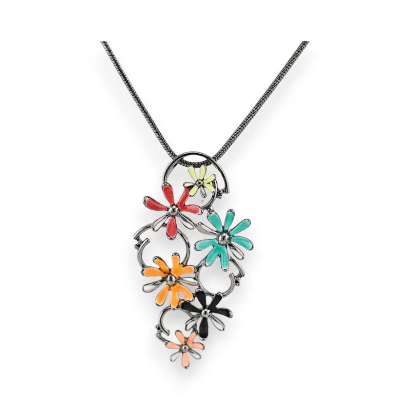 Multicolored Floral Necklace by Ikita