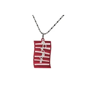 Geometric red costume jewelry necklace by Ikita