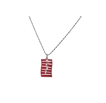 Geometric red costume jewelry necklace by Ikita