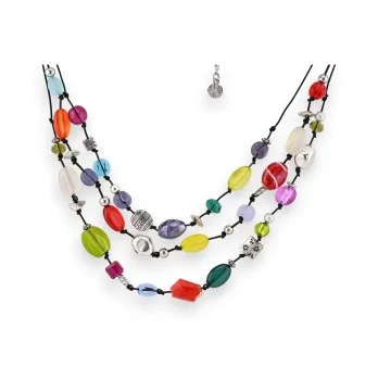 Collier multi-rangs Ikita perles colorées