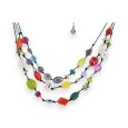 Collier multi-rangs Ikita perles colorées