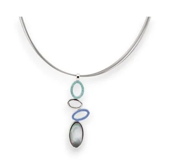 Geometric blue fashion necklace by Ikita