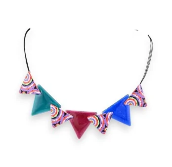 Collier fantaisie triangles colorés de chez Ikita