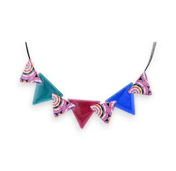 Colorful triangle fashion necklace by Ikita