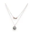 Double chain necklace by Ikita with mother-of-pearl and rose gold copper