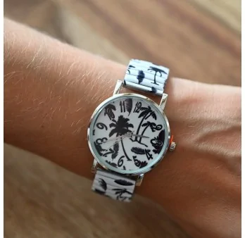 Ernest\'s watch is black and white