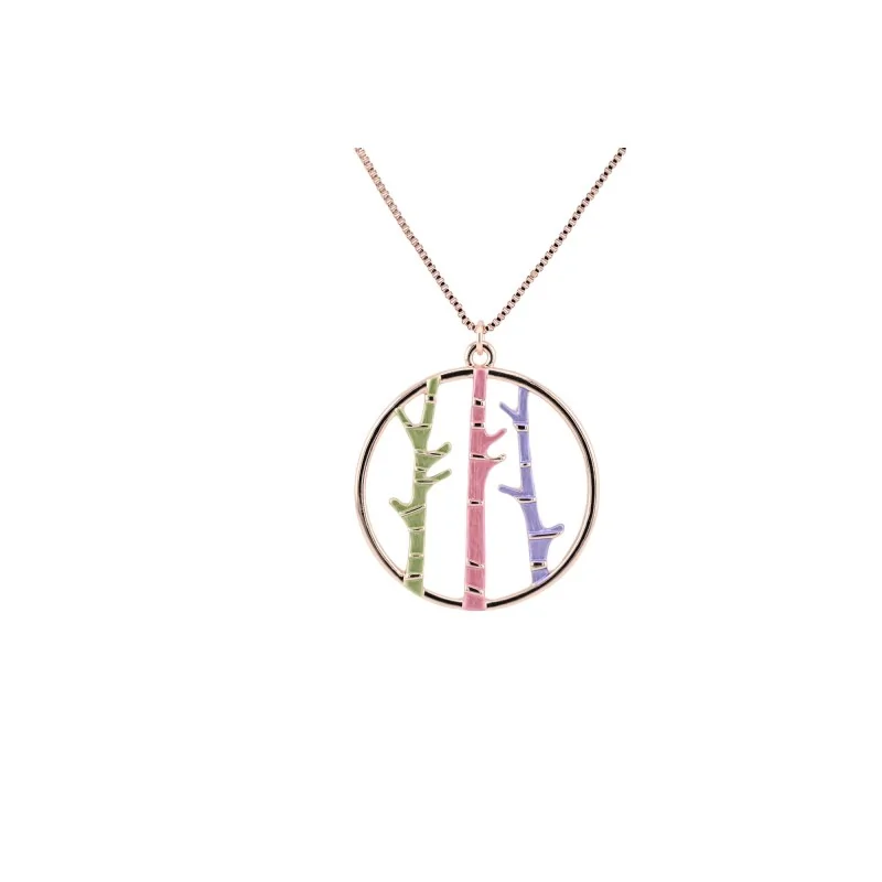 Ikita colorful bamboo costume necklace in Pastel