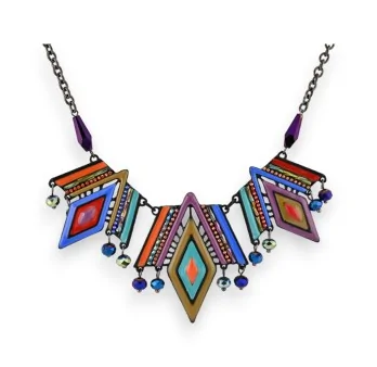 Collier Fantaisie Géométrique Multi-Couleurs