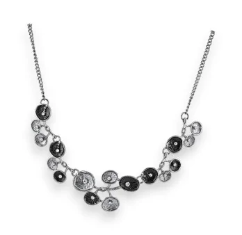 Fantasy Necklace Night Flower Black and Gray