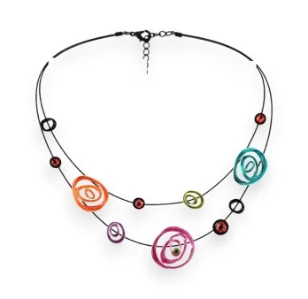 Collier fantaisie spirales colorées Ikita