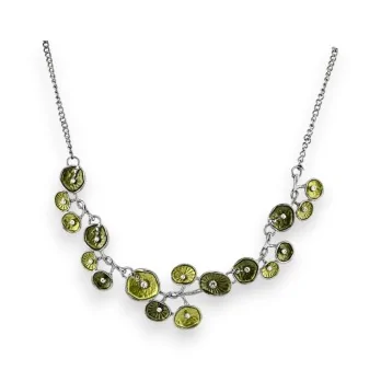 Elegant Fantasy NecklaceSmall flowers in shades of green