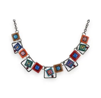 Collier fantaisie carré multicolore Design