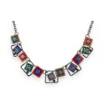 Collier fantaisie carré multicolore Design