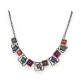 Square multicolored fashion necklace Design